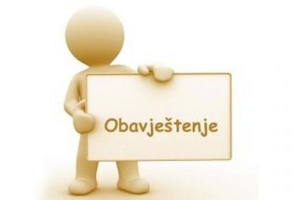 Obavještenje o izloženosti master rada na uvid javnosti
